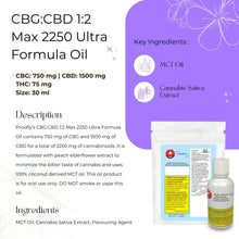 Load image into Gallery viewer, CBG:CBD 1:2 Max 2250 Ultra Formula Oil