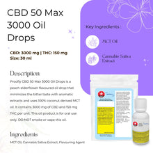 Load image into Gallery viewer, CBD 50 Max 3000 Oil Drops
