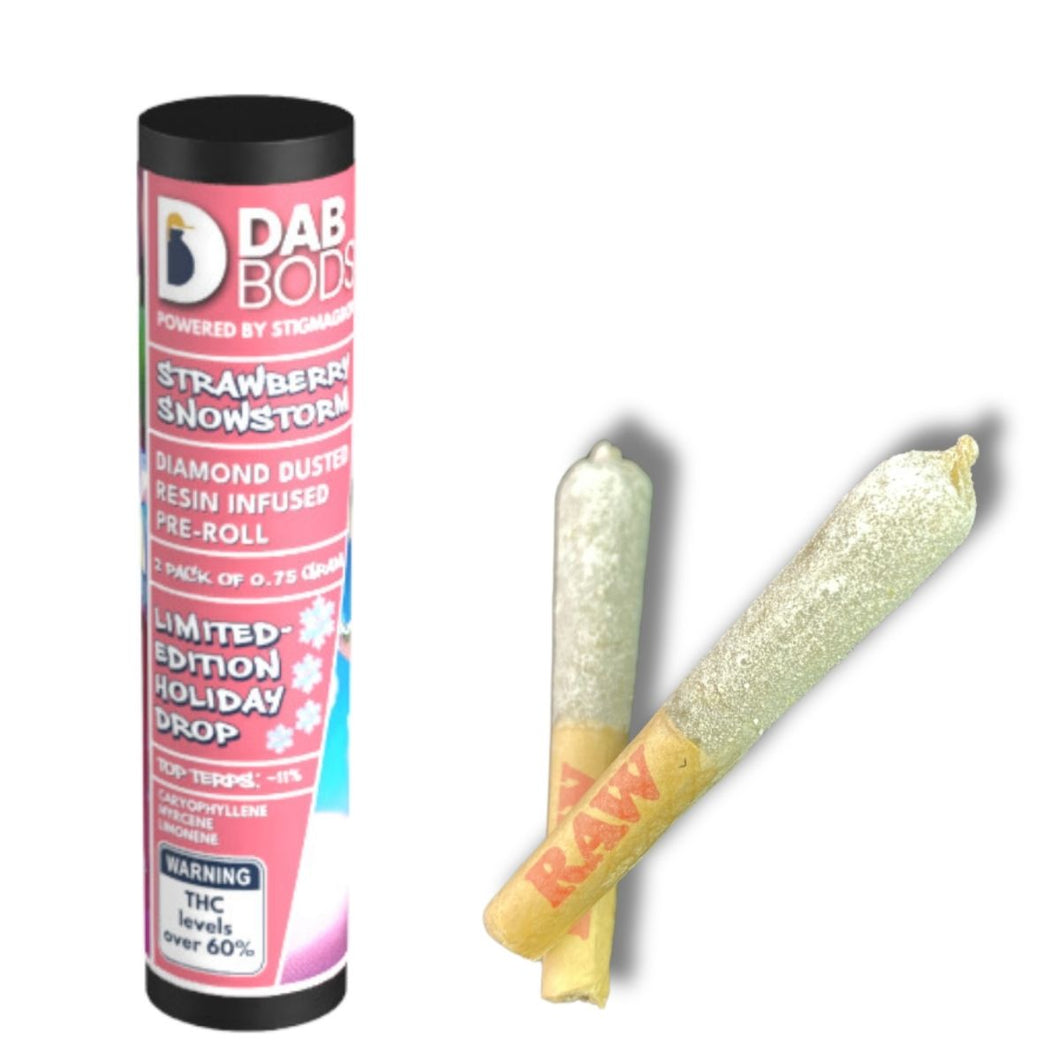 Strawberry Snowstorm Diamond Dusted Resin Infused Pre-Rolls