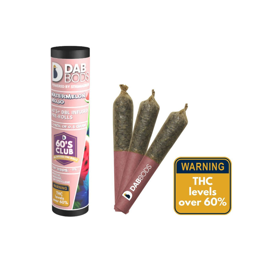 Watermelon Mojo 60's+ Dbl Infused Pre-Rolls